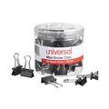  | Universal UNV11060 Binder Clips with Storage Tub - Mini, Black/Silver (60/Pack) image number 0