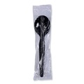 Cutlery | Boardwalk BWKSOUPHWPSBLA Heavyweight Polystyrene Soup Spoons - Black (1000/Carton) image number 1