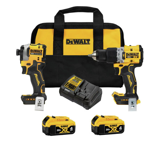Dewalt DCK2050M2 20V MAX XR Brushless Lithium-Ion 1-2 in. Cordless Hammer Driver  Drill and 1-4 in. Atomic Impact Driver Combo Kit with (2) 4 Ah Batteries