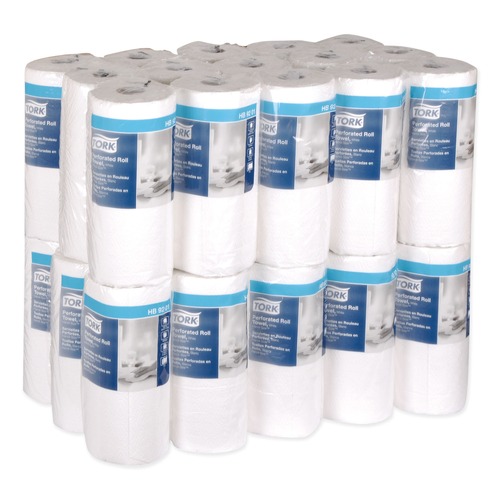 Paper Towels and Napkins | Tork HB9201 Handi-Size 2-Ply 11 in. x 6.75 in. Perforated Roll Towels - White (120/Roll, 30/Carton) image number 0