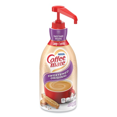Mothers Day Sale! Save an Extra 10% off your order | Coffee-Mate 12039938 1.5 Liter Liquid Coffee Creamer Pump Dispenser - Sweetened Original image number 0