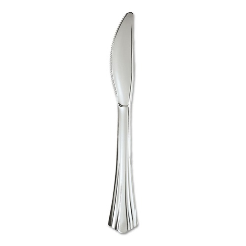 Mothers Day Sale! Save an Extra 10% off your order | WNA WNA 630155 7 1/2 in. Reflections Design Heavyweight Plastic Knives - Silver (600/Carton) image number 0