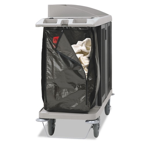 Mothers Day Sale! Save an Extra 10% off your order | Rubbermaid Commercial 1966885 17 in. x 33 in. 25-Gallon Zippered Vinyl Cleaning Cart Bag - Brown image number 0
