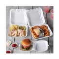 Mothers Day Sale! Save an Extra 10% off your order | Pactiv Corp. YTH100800000 6.38 in. x 6.38 in. x 3 in. Foam Hinged Lid Container With Single Tab Lock - White (500/Carton) image number 5