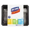 Cutlery | Dixie CH0369DX7 Tray with Plastic Forks/Knives/Spoons Combo Pack - Clear (180/Pack) image number 2