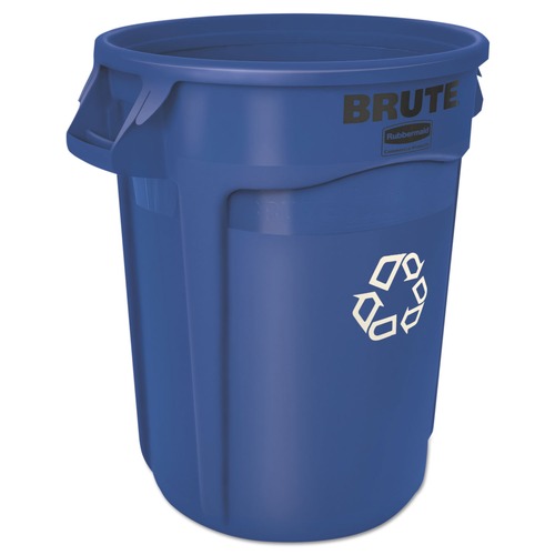 Trash & Waste Bins | Rubbermaid Commercial FG263273BLUE Brute 32 Gallon Polyethylene Recycling Container - Blue image number 0