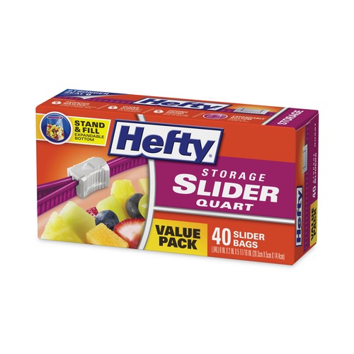 Hefty Slider Bags, Storage, Quart, Mega Pack