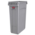 Trash & Waste Bins | Rubbermaid Commercial FG354060GRAY 23 Gallon Rectangular Plastic Slim Jim Receptacle W/venting Channels - Gray image number 0