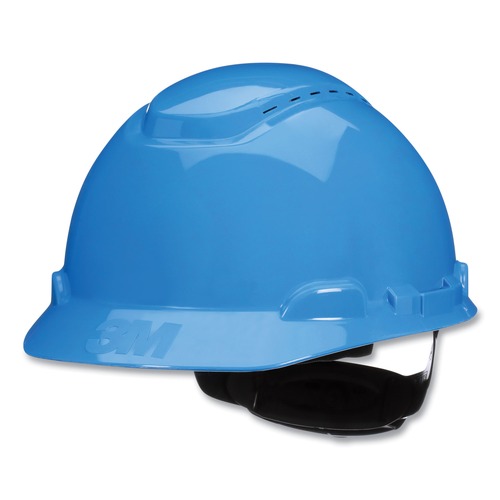 Hard Hats | 3M 7100239988 SecureFit H-Series 4-Point Pressure Diffusion Ratchet Suspension H-700 Vented Cap with UV Indicator Hard Hats - Blue image number 0