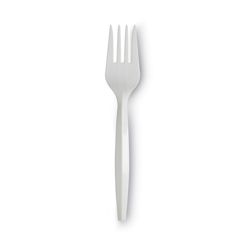 Mothers Day Sale! Save an Extra 10% off your order | Dixie PFM21 Mediumweight Plastic Cutlery Forks - White (1000/Carton) image number 0