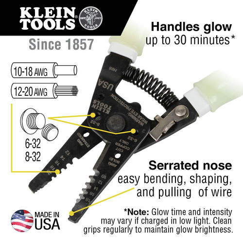 Klein-Kurve® Wire Stripper/Cutter for Solid and Stranded Wire 