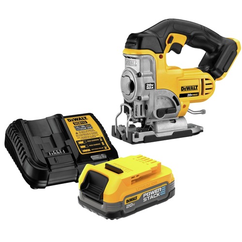 Jig Saws | Dewalt DCS331BDCBP034C-BNDL 20V MAX Cordless Jigsaw with 20V MAX XR POWERSTACK Compact Lithium-Ion Battery Kit Bundle (1.7 Ah) image number 0