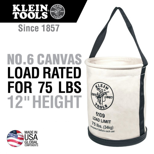 Klein Tools 15 in. 1 Compartment Wide-Opening Straight Wall Bucket