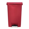 Trash & Waste Bins | Rubbermaid Commercial 1883564 Streamline 8-Gallon Front Step Style Resin Step-On Container - Red image number 1