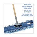 Percentage Off | Boardwalk BWKHL245BSPC 24 in. x 5 in. Synthetic Head 60 in. Wood/Metal Handle Dry Mopping Kit - Blue Head/Natural Handle (1-Kit) image number 3