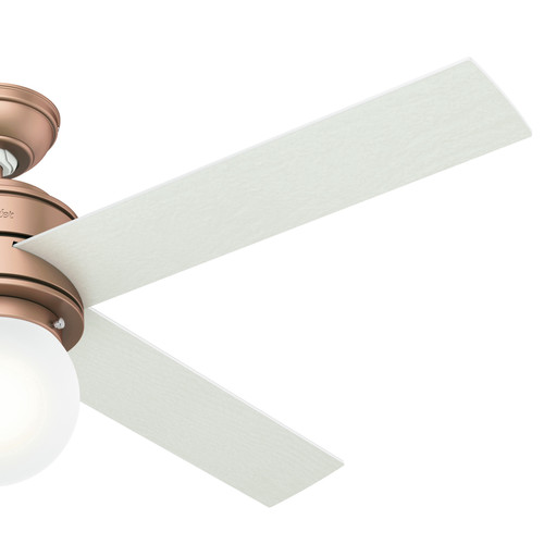 Hunter 59330 52 In Hepburn Satin Copper Ceiling Fan With Light Kit And Wall Control