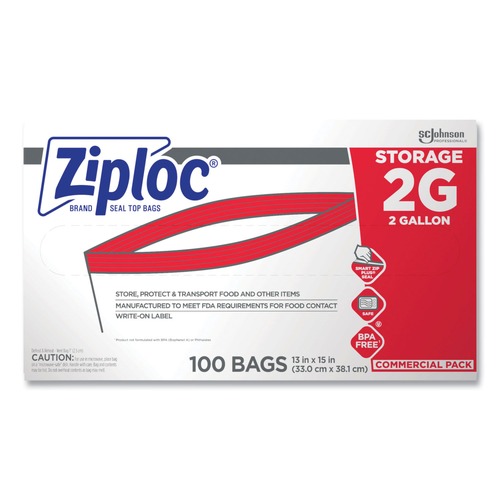 Ziploc storage bags 2 gallon 1.75 mil case