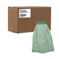 Tradesmen Day Sale | Boardwalk BWKMWTLGCT Microfiber Looped-End Wet Mop Head - Large, Green (12/Carton) image number 2
