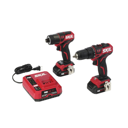 Combo Kits | Skil CB736701 12V PWRCORE12 Brushless Lithium-Ion 1/2 in. Cordless Drill Driver and 1/4 in. Hex Impact Driver Combo Kit with PWRJUMP Charger and 2 Batteries (2 Ah) image number 0
