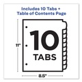  | Avery 11134 Ready Index 11 in. x 8.5 in. 10-Tab Customizable TOC 1 to 10 Tab Dividers - Black/White (1-Set) image number 3