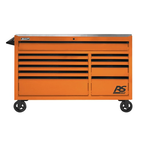 Cabinets | Homak OG04054014 RS Pro 54 in 10-Drawer Roller Cabinet with Stainless Steel Top - Orange image number 0