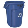 Trash & Waste Bins | Rubbermaid Commercial FG263273BLUE Brute 32 Gallon Polyethylene Recycling Container - Blue image number 0