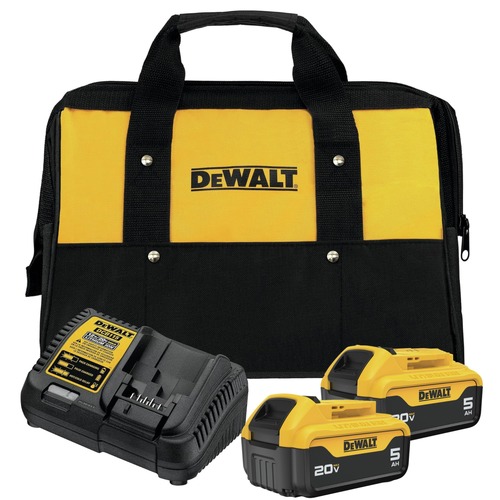 Battery and Charger Starter Kits | Factory Reconditioned Dewalt DCB205-2CKR 20V MAX 5 Ah Lithium-Ion Batteries and 12V MAX - 20V MAX Charger Starter Kit image number 0