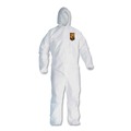 Bib Overalls | KleenGuard KCC 46115 A30 Elastic-Back and Cuff Hooded Coveralls - Double Extra Large, White (25/Carton) image number 0