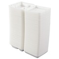 Food Trays, Containers, and Lids | Dart 80HT3R 3-Compartment 7.5 in. x 8 in. x 2.3 in. Foam Hinged Lid Containers - White (200/Carton) image number 3