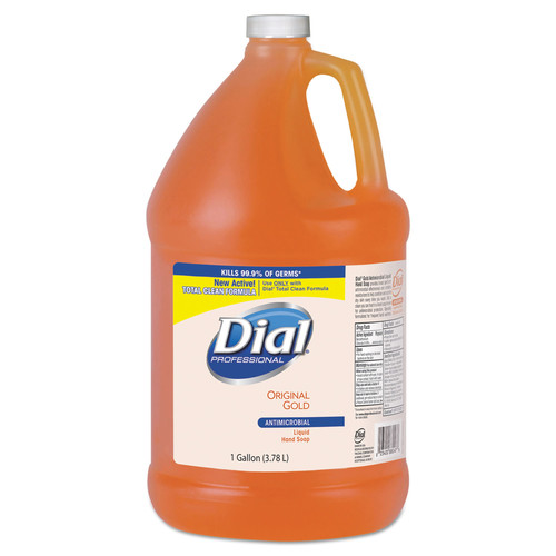 Cleaning & Janitorial Supplies | Dial Professional 88047 Gold Antimicrobial Liquid Hand Soap, Floral Fragrance, 1gal Bottle, 4/carton image number 0