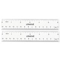 Rulers & Yardsticks | Universal UNV59025 6 in. Long Standard/Metric Plastic Ruler - Clear (2/Pack) image number 1