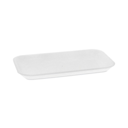 Mothers Day Sale! Save an Extra 10% off your order | Pactiv Corp. 0TF117S00000 8.3 in. x 4.8 in. x 0.65 in. #17 Supermarket Trays - White (1000/Carton) image number 0