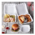 Mothers Day Sale! Save an Extra 10% off your order | Pactiv Corp. YTD188030000 8.42 in. x 8.15 in. x 3 in. Dual Tab Lock Foam Hinged Lid Containers - White (150/Carton) image number 3