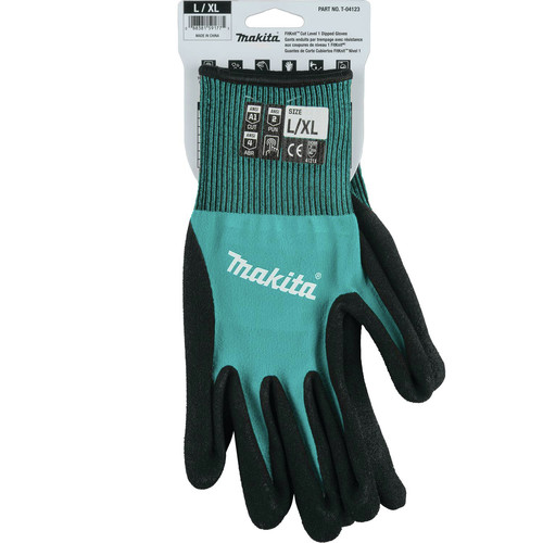 Makita Advanced Fitknit Gloves Cut Level 7 Nitrile Coated Dipped L / XL