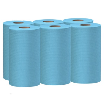 WypAll X60 13.5 in. x 19.6 in. Cloths - Small, Blue (130/Roll, 6 Rolls/Carton)