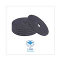 Cleaning Cloths | Boardwalk BWK4019BLA 19 in. Diameter Stripping Floor Pads - Black (5/Carton) image number 3