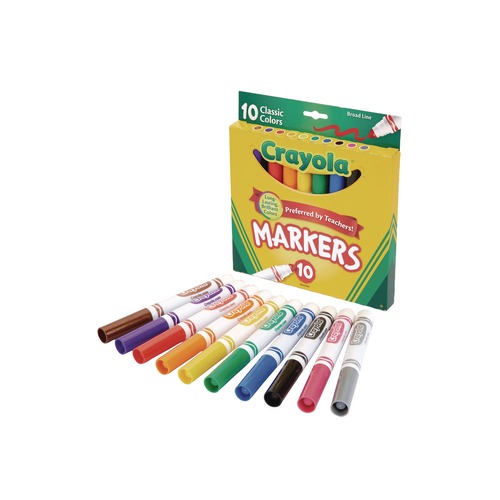  | Crayola 587708 Broad Bullet Tip Non-Washable Marker - Assorted Classic Colors (8/Set) image number 0
