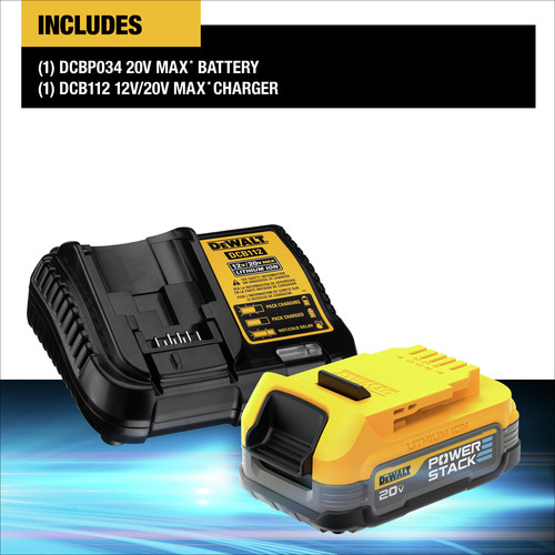 Dewalt DCBP034C 20V MAX POWERSTACK Compact Lithium-Ion Battery and Charger  Starter Kit ( Ah) | CPO Outlets