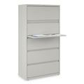  | Alera 25498 36 in. x 18.63 in. x 67.63 in. 5 Lateral File Drawer - Legal/Letter/A4/A5 Size - Light Gray image number 2