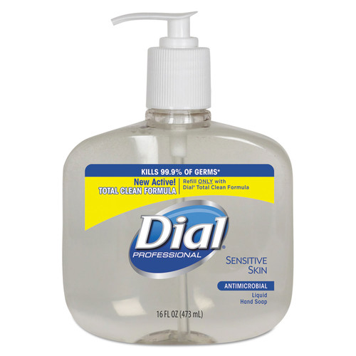 Cleaning & Janitorial Supplies | Dial Professional DIA 80784 Antimicrobial Soap For Sensitive Skin, 16oz Pump Bottle, 12/carton image number 0