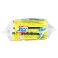 Sponges & Scrubbers | S.O.S. 91029 0.9 in. Thick 2.5 in. x 4.5 in. Heavy Duty Scrubber Sponge - Yellow/Green (3/Pack, 8 Packs/Carton) image number 3