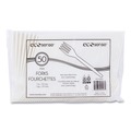 Early Labor Day Sale | WNA EPS002 EcoSense 7 in. Renewable Plant Starch Fork Cutlery (50/Pack, 20 Packs/Carton) image number 2