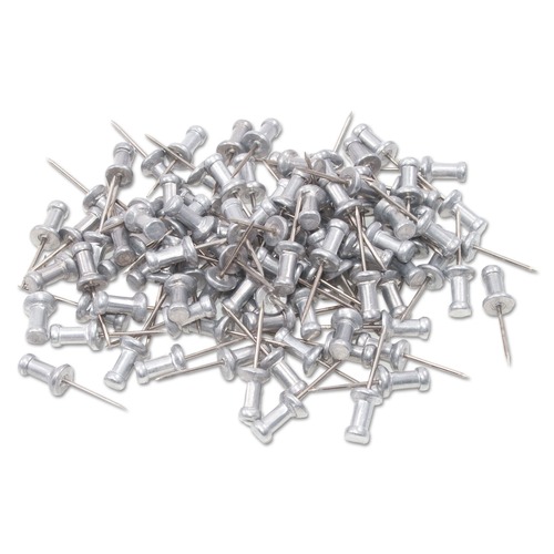  | GEM CPAL5 0.63 in. Aluminum Head Push Pins - Silver (100/Box) image number 0