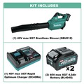 Handheld Blowers | Makita GBU01M1-BL4040-BNDL 40V max XGT Brushless Lithium-Ion Cordless Blower Kit with 2 Batteries Bundle (4 Ah) image number 1