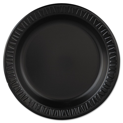 Early Labor Day Sale | Dart 9PBQR 9 in. Quiet Classic Laminated Foam Dinnerware Plate - Black (500/Carton) image number 0