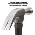 Claw Hammers | Great Neck HG16C 16 oz. Claw Hammer with High-Visibility Orange Fiberglass Handle image number 2