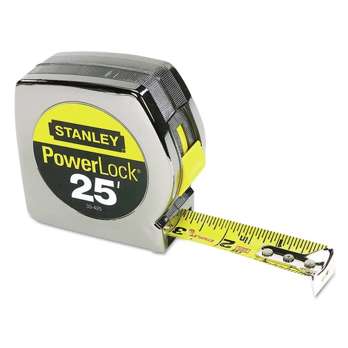 Tape Measures | Stanley 33-425 Powerlock II 25 ft. Power Return Rule - Chrome/Yellow image number 0