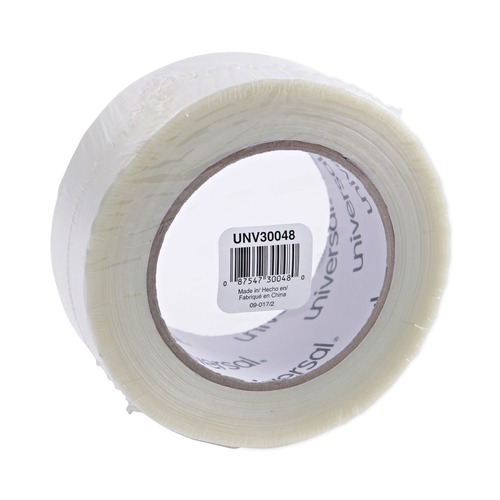Mothers Day Sale! Save an Extra 10% off your order | Universal UNV30048 3 in. Core 48 mm. x 54.8 m. #120 Utility Grade Filament Tape - Clear (1-Roll) image number 0