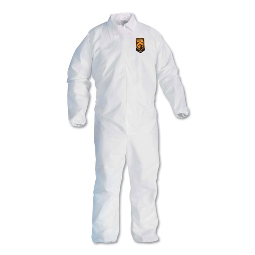 Bib Overalls | KleenGuard KCC 44316 A40 Elastic-Cuff and Ankles Coveralls - Triple Extra Large, White (25/Carton) image number 0