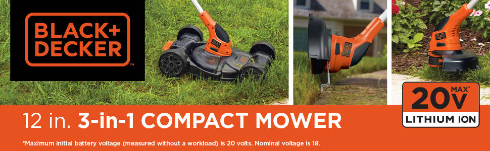 12 in. 3-in-1 Compact Mower 20V MAX Lithium-Ion
